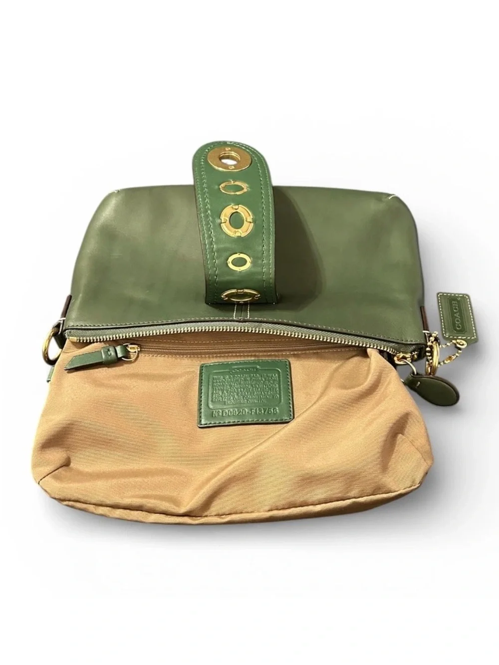 Coach Bridget Shoulder Bag/Clutch, Green Leather, Brass Hardware *Rare* 2009 EUC